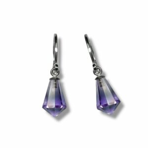Boucles minis créoles pampilles améthystes facettées argent 925. Cherbourg