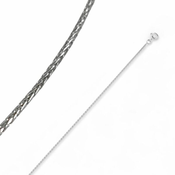 Chaine collier maille palmier massive or blanc 18 carats 750/000ème. Cherbourg