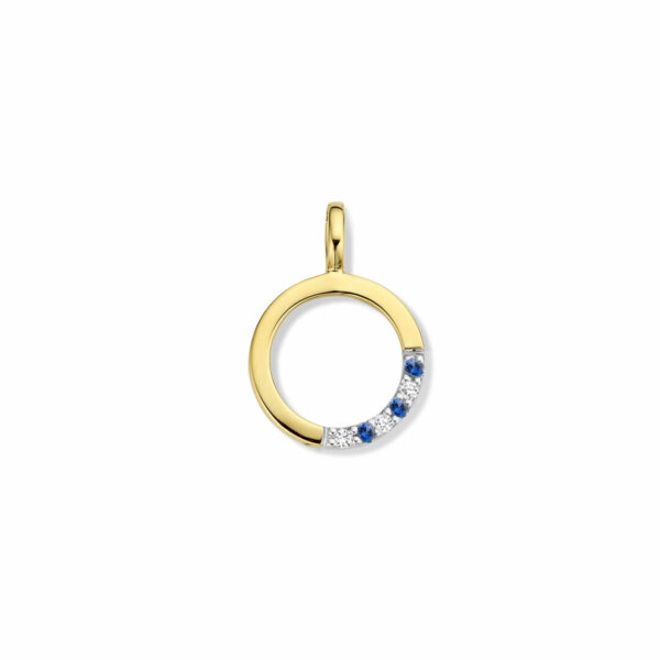 Pendentif Circle saphirs et diamants or blanc 18 carats 750/000ème. Cherbourg – Image 3