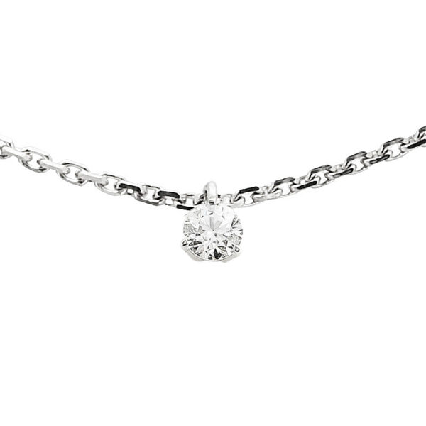 Bague fiançailles solitaire diamant naturel 0.10 ct. or blanc 18 carats 750/000. Cherbourg – Image 4