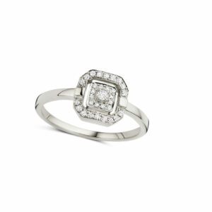 Bague Art déco Gatsby diamants et or blanc 18 carats 750/000 Cherbourg