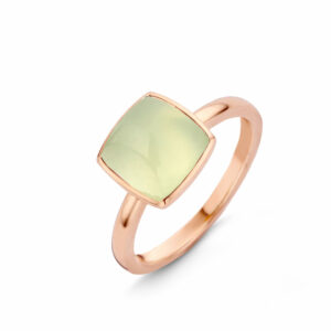 Bague Pantelleria ONE MORE, préhnite sur nacre en or rose 18 carats 750/1000 Cherbourg