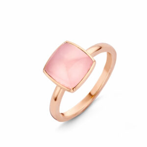 Bague cabochon quartz rose sur nacre Pantelleria or rose 18 carats 750/000 Cherbourg