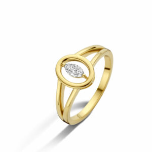 Bague Marquise diamant navette or jaune 18 carats 750/000 Cherbourg