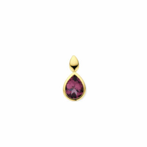 Pendentif DROP Rhodolite poire précieuse facettée sur or jaune 18 carats 750/000 Cherbourg