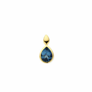 Pendentif DROP topaze bleue London blue or jaune 18 carats 750/000 Cherbourg