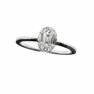 Bague Art déco Roxy diamants multi. or blanc 18 carats 750/000 Cherbourg