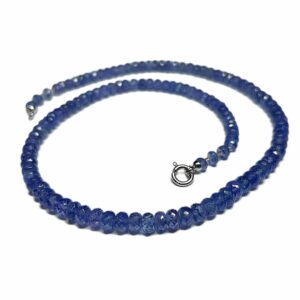 Collier Tanzanite facettée 129 carats sur or gris 18 carats 750/000 - Cherbourg