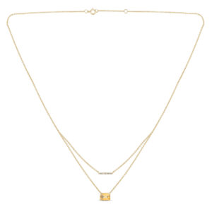 Collier Lilou citrine et diamants double rang or jaune 18 carats 750/000 Cherbourg