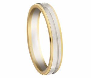Alliance bague mariage 2 ors bicolore jaune/blanc 18 carats 750/000ème Cherbourg