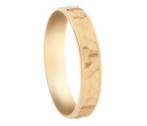 Bague alliance mariage martelée/polie or jaune 18 carats 750/000ème Cherbourg