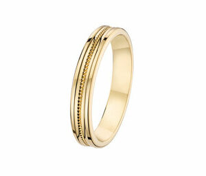 Bague alliance mariage filets et perlé central or jaune 18 carats 750/000 Cherbourg
