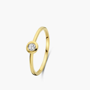 Bague solitaire diamant Eternel serti clos sur or jaune 18 carats 750/000ème Cherbourg