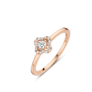Bague Trèfle Salina diamants et or rose 18 carats One More Cherbourg