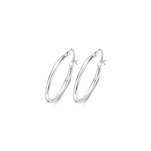 Boucles créoles argent 925 fil rond 25 mm. Cherbourg