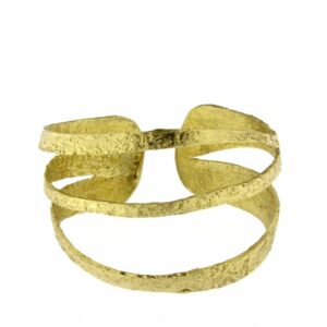 BRACELET MANCHETTE LARGE RUBAN BRONZE ARTISANAT CHERBOURG