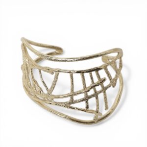 Bracelet manchette artisanale Enigme en bronze Cherbourg