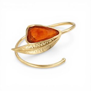 Bracelet rigide bijou de bras Exotic feuille bronze et résine Cherbourg