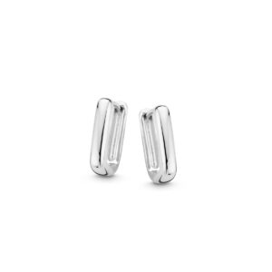 Boucles d'oreilles créoles argent 925 fil carré rectangulaire Cherbourg