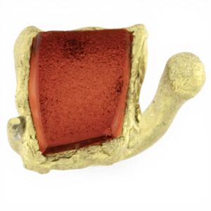 Bague Sugar en bronze et pierre de résine orange Cherbourg