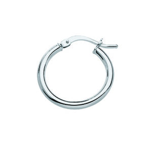 Boucles créoles or blanc 18 carats 750/000e fil rond 2mm  Cherbourg