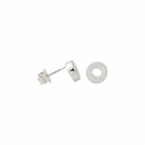 Boucles puces d'oreilles DONUT argent 925 brossé. Cherbourg