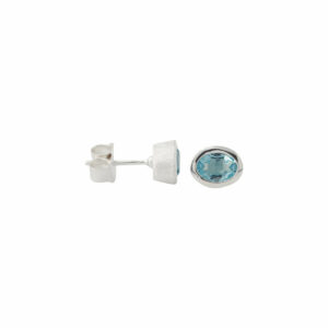 Boucles clous d'oreilles argent 925 topaze bleue sky. Cherbourg