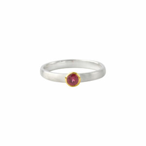 Bague Solo grenat argent 925 + argent 925 plaqué or 18 carats. Cherbourg